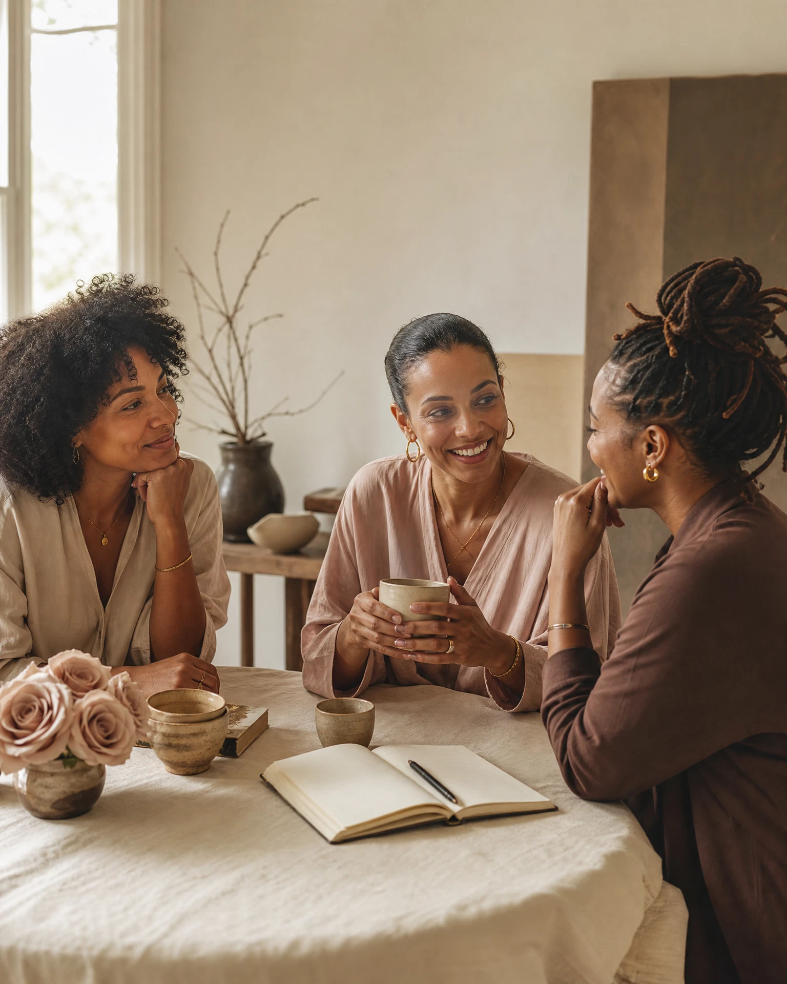 Women of color sharing an intimate conversation